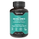 Naturalis Vegan Vitamina D3+K2 de Algas 5000 UI D3 com 120mcg MK7 Sociedade Vegan Certified, Sustentável Fonte, Melhor do que animal Derived