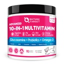 NATUREZA TARGET Dog Vitaminas Pó, Probióticos e Enzimas Digestivas para Gut Health, Glucosamina & Chondroitin & Omega 3, Suplemento completo para alimentos caseiros para cães, Joint & Skin & Imune Support