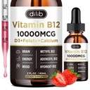 Vitamina B12 Drops líquidos Sublingual 10000 mcg, Triplo Suplemento Complexo B-12, Metil & Metilcobalamina Mistura para Mulheres e Homens, Mood & Energy Booster, Metilated B 12 para Metabolismo e Apoio à Saúde