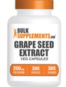 BulkSuplements.com Sementes de uva Extract Cápsulas - Suplemento antioxidante, Extrato de semente de uva 200mg - Vegan & Gluten Grátis, 1 Cápsula por serviço, 365 Veg Cápsulas (Pacote de 1)