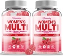 Gummies multivitamin mulheres sem açúcar - Multivitamin de alta absorção para mulheres Gummy com Omega-3, Astaxantina, Cálcio, Ferro, Vitamina A, C, D3, K2, E, B6, B12 - Suporta a pele, cabelo, Energia, Imune