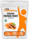 BulkSuplements.com Pó de fruta de mamão orgânico - pó aromatizante, proveniente da Carica Papaya Fruit - sem glúten, 3g por serviço, 500g (1.1 lbs) (Pacote de 1)