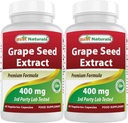 Melhor Natural Extrato de Sementes de Uva 400 mg 120 vcaps (número 120 (pacote de 2))