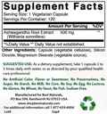 Melhor Natural Ashwagandha Extrato 500 Mg & Gluconato de Zinco 50mg