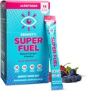 EBOOST Energia Drink Powder, Super Combustível - Framboesa Azul, 14 pacotes - pré-trabalho em pó Energia Drink Mix - Energia Natural, L-Tirosina, L-Theanina & Vitaminas - Pré-treino para mulheres e homens para ir