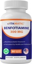 Vitamatic Benfotiamina 300 mg 90 Cápsulas vegetarianas - Também chamado de gordura Solúvel Vitamina B1 (90 contagem (Pacote de 1)) (1 frasco)