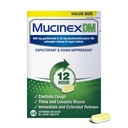 Mucinex DM 12Hr Chest Congestion & Cough Medicine For Adults, Cold and Cough Medicine for Excess Mucus Relief, 600 mg Guaifenesin & 30 mg Dextromethorphan HBr, 68 comprimidos bi-Layer