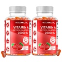 Vitamina sem açúcar Vitamina A 25000 UI Gummies (Retinil Palmitate) - Natural Morango sabor - 120 pastilhas à base de pectina (2 garrafas)