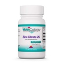 Suplemento de Citrato de Zinco de Nutrição - 25mg Zinco para Homens e Mulheres, Apoio Imune, Puro, Bem Absorvido, Bem-Tolerado, Trace Mineral, Cápsulas Vegetarianas - 60 Contagem