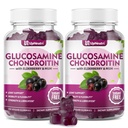 GGlucosamina Condroitin Gummies Açúcar livre, Força extra 1500mg Glucosamina com Condroitin HSH & Turmeric, Suplemento de suporte conjunto para homens e mulheres de saúde comum (120 contagem (Pacote de 2))