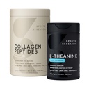 Esportes Pesquisa Colágeno Peptídeos Hidrolisados Tipo 1 & 3 Pó Suplemento Proteína Fácil Mistura Nutrientes Vitais & Proteínas e Dupla Força L-Teanina Suplemento para Foco, Relaxamento e Alerta