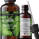 Tintura de espirulina, extrato de espirulina orgânica (Arthrospira Platensis) Suplemento de ervas, não-GMO em Glicerina vegetal orgânica a frio, 700 mg, 2 oz (60 ml)