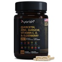 Quercetin Zinc Vitamina C Vitamina D Bromelain Elderberry - Lung Imune Suplemento de suporte Adultos com Artemisinin, Sea Moss, Echinacea, Alergia Alívio 120 Contagem