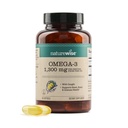 NatureWise Ultra Omega 3 Fish Oil 2200 mg - Forma de triglicérido - Flavor de limão - Óleo de peixe selvagem + EPA & DHA - Suporta saúde do cérebro e coração - Arroto, Não-GMO - 60 Softgels[1-fornecimento de mês]