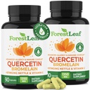 ForestLeaf Quercetin com Bromelain - 1350mg Mistura com Vitamina C & Stinging Nettle, Advanced Quercetin 500mg Suplemento, Sem Glúten Gloten, Imune Natural & Função Respiratória 180 Cápsulas Veggie