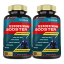 2 embalagens de 60caps Suplementos de testosterona para homens, equivalente a 10000mg - resistência natural, resistência e suplemento de força - crescimento do edifício muscular, aumento do desempenho, energia