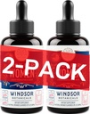 BOTÂNICAS WINDSOR Suplemento de ferro líquido para mulheres 2-Pacote - Ácido Fólico, Vitamina C, Vegan Suplementos de ferro líquido para Anemia, Menstruação, Apoio à gravidez - gotas sabor laranja - 2x2oz