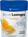 Lozes de prata com vitamina C - Premium Nano Silver 60 PPM Prata coloidal, mel orgânico e vitamina C Mineral Supplement Drops to Support Imune System, Soothe Tosse & Garganta - 24 Lozenges laranja