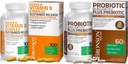 Bronson Probiótico 50 bilhões de UFC + Prebiótico com Apple Polifenóis & Extrato de fruta abacaxi + Liberação Mantida Complexo Vitamina B