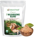 Z Natural Foods Organic 7 Sacred Mushrooms Blend - Mushroom Powder for Imune Health - Leon’s Mane, Cordyceps, Chaga, Red Reishi, Shiitake, Maitake & Turkey Tail Extract for Cafe, Smoothies, 1 lb