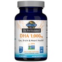 Jardim da vida Dr. Formulado DHA 1.000mg Óleo de peixe - Limão, Uma vez diariamente 1000mg DHA + DPA em forma de triglicérido, fonte única Omega 3 Suplemento para Ultimate Eye, Cérebro & Saúde do Coração, 30 Softgels