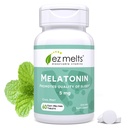 EZ Derreter Melatonina Dissolvível, 5 mg, Livre de Açúcar, Fornecimento de 2 meses, Fresco Menta-Flavorado - 1 embalagem