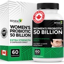 RENEW ACTIVES Probióticos para Mulheres 50 bilhões de UFC por 2 Cápsulas – Tecnologia MAKTREK, 4 Deformações Probióticas e Mistura Prebiótica – Suporta Digestion Health & Gut Flora Balance– Feito no Canadá– 60 Cápsulas