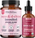 SMNutrition Herbal Hormone equilíbrio tintura & Myo-Inositol & D-Chiro Inositol     . Grupo de equilíbrio Hormone com 40:1 (30 Servões) e suporte do ciclo líquido para as mulheres (60 Servings)