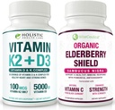 Max Absorção Vitamina K2 + D3 & Elderberry Orgânico com Groselha Negra e Echinacea