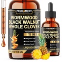 11in1 2100mg Black Walnut Wormwood Cloves Tinture, Orégano & 7 Mais - Wormwood Liquid Drops -Pineapple Flavor - 2 FL OZ - 60 dias de fornecimento