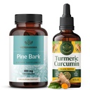HERBAMA Açafrão Extrato e Kit de Pine Bark - Pacote de 400 mg Cápsulas Marítimas Francesas & Extrato Açafrão Tintura 2 fl oz - Vegan, Não-GMO, Açúcar & Álcool - 2 Pack