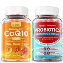 NEVISS CoQ10-250mg / 500mg chicletes preenchidos + chicletes probióticos sem açúcar