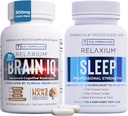 Relaxium Sleep Aid 60 Cápsula + BrainiQ Nootropic Brain Supplements 60 Cápsula (Family Pack Sleep & Brain Bundle)