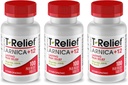 T-Alívio Arnica +12 Ativos de alívio natural para dor nas costas Dor muscular dores e rigidez, todo o corpo rápido agindo alívio para mulheres e homens - 100 comprimidos (3 pacote)