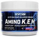 Evogen Amino K.E.M. - Volumizador de bomba de pó EAA & BCAA □ BCAAs Amino Acids Supplement for Blood Flow, Muscle Growth, & Hydration