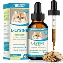 L-Lysine para gatos,Lysine Drops Suplemento de suporte imunológico,Sneezing, Frio,Alergia Alívio,Runny Nariz,Respiração Felina, Antibióticos naturais para gatos com colostro,Taurine (Flavor de frango assado/2floz)