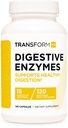 TransformarHQ Enzimas Digestivas Suplemento (120 Cápsulas) - 16 Enzimas, Suporte Digestão Saudável