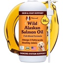 Natural Dog Company Wild Alaskan Salmon Oil Formula com Omega 3, Fish Oil for Dogs Supplement, Skin & Coat Dog Oil, Itchy Relief, Imune Support for Joints & Heart, Food Topper, 16 oz.