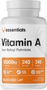 Vitamina A 10000UI por serviço, Essentials (240 Servings, 240 Softgels)