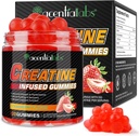 Creatina gomas Mona-hidratadas para homens Crescimento muscular, Açúcar grátis - Melhorar a força e desempenho, Suplementos em massa Creatina - Gummies pré-treino - 120pcs