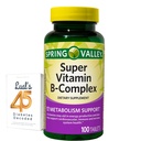 Carbonato de cálcio complexo do Vale da Primavera Super Vitamina B, Ácido Ascórbico 100 Comprimidos