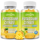 Gomas de citrato de potássio, pastilhas de alta Potássio Suplemento 1200mg Suporte Cães Pernas & Saúde Muscular, para adultos e crianças, Vegan, Abacaxi sabor 120 Conde