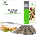 Grupo QG Extrato de Ginseng & Extrato de raiz de alcaçuz com vitamina C (80 comprimidos - 210mg cada) Suplemento dietético para homens e mulheres