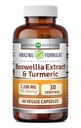 Fórmulas surpreendentes Extrato de Boswellia e suplemento de açafrão, 1200 Mg por serviço, 60 Cápsulas Veggie, Não-GMO, Gluten Free, Made in USA