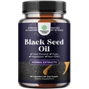 Vegan Black Seed Oil Cápsulas - Cold Pressed Nigella Sativa Black Cumin Seed Oil Cápsulas com Omega 3 6 9 Antioxidantes e timoquinona para o crescimento do cabelo Imune Suporte comum de saúde e digestão