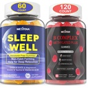 Melatonina Gummies de sono natural gratuito para adultos + Vitamina B chicletes complexos para mulheres