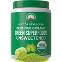 Peak Performance Greens orgânicos não adoçados Superfood Powder. Super Greens Powder com 25+ Ingredientes orgânicos para Max Energia e Desempenho Atlético. Vegan Keto suco verde diária bebida