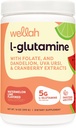 Wellah L-Glutamina pó melancia Limão (50 Servings) - 5g L-Glutamina por serviço, Adoçado com Stevia