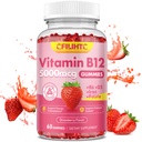 Vitamina B12 chicletes para mulheres e homens, 5000mcg Metil B12 chicletes com vitamina B6, D3, ferro, folato para adultos, Suporta energia e metabolismo Boost, Humidade, Imune & Sistema Nervoso, Açúcar Free Strawberry