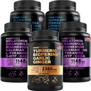 MEDCHOICE Turmeric & Ginger (120ct), Melatonina do sono (180ct), e Nootropic Brain (120ct) Suplemento Bundle - Trio de bem-estar para o cérebro, sono, & apoio imunológico - Vegan, Não-GMO, Gluten-Free